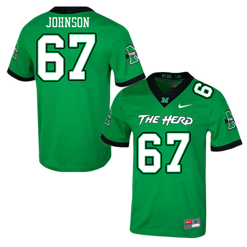 Men #67 Caden Johnson Marshall Thundering Herd College Football Jerseys Stitched-Green